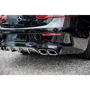 Задний диффузор Black с насадками Chrome (Дизайн AMG63) Mercedes E-class coupe C238 2016-2024 гг.