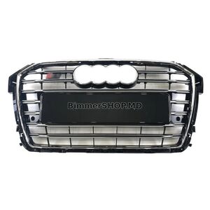 Передняя решетка S-Style (2014-2018, черная с хромом) Audi A1 2010-2018 гг.
