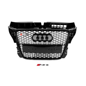 Передняя Решетка RS-Style (2008-2012, черная с хромом) Audi A3 2003-2012 гг.