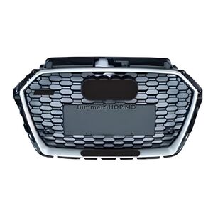 Передняя решетка RS-Style (2016-2020, черно-серая с хромом) Audi A3 2012-2020 гг.