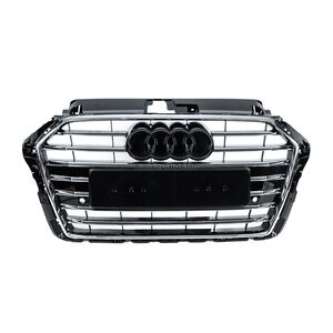 Передняя Решетка S-Style (2016-2020, Черная с Хромом) Audi A3 2012-2020 гг.