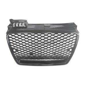 Передняя решетка RS-Style V-2 (без логотипа, черная с хромом) Audi A4 B7 2004-2008 гг.