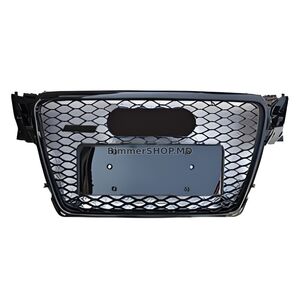 Передняя решетка радиатора RS-Style V-1 (2007-2011, черная с хромом) Audi A4 B8 2007-2015 гг.
