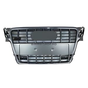 Передняя решетка RS-Style (2007-2011, серая с хромом) Audi A4 B8 2007-2015 гг.