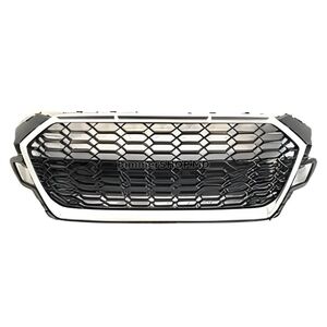 Передняя решетка RS-Style (без логотипа, 2020-2025, черная с хромом) Audi A5 2016-2025 гг.
