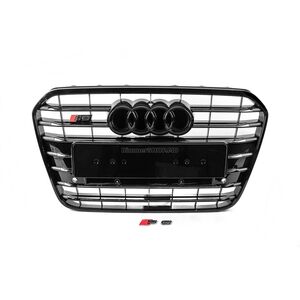 Передняя черная решетка с черной рамкой S-Style (2011-2014) Audi A6 C7 2011-2017 гг.