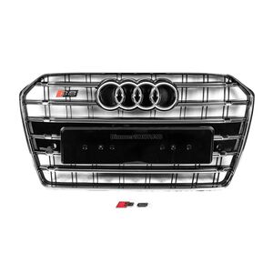 Передняя Черная Решетка с Хромированной Рамкой S-Style (2014-2017) Audi A6 C7 2011-2017 гг.