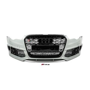 Передний бампер с черной решеткой RS6-Style (2011-2014) Audi A6 C7 2011-2017 гг.