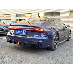 Задний диффузор с насадками на выхлоп S-Style Audi A7 2018- гг.