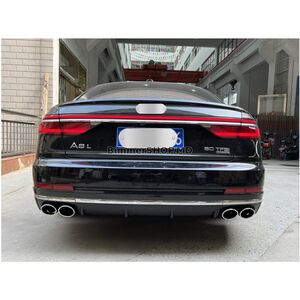 Задний диффузор с насадками на выхлоп S-Style (2018-2021) Audi A8 2018- гг.