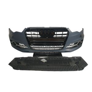 Передний бампер с черной решеткой S6-Style (2011-2014) Audi A6 C7 2011-2017 гг.