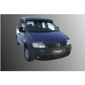 Козырек на лобовое стекло (черный глянец, 5мм) Volkswagen Caddy 2015-2020 гг.