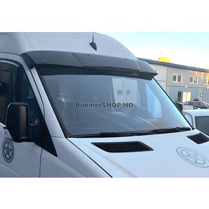 Козырек на лобовое стекло V-3 (черный глянец, 5мм) Volkswagen Crafter 2006-2016 гг.