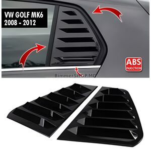 Накладки на Задние Окна DPT V-1 (Черный Глянец, 2шт) Volkswagen Golf 6 2008-2014 гг.