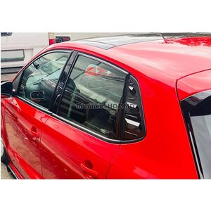 Накладки на задние окна DPT (Черный Глянец, 2шт) Volkswagen Polo 2017- гг.