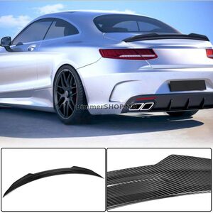 Спойлер V3 (купе, Сухой карбон) Mercedes S-class C217 Coupe 2014-2020 гг.