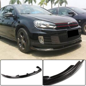Накладка на передний бампер (губа) для GTI HB 2010-2013 Карбон Volkswagen Golf 6 2008-2014 гг.