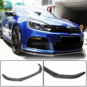 Губа накладка на передний бампер V1 для R HB 2010-2013, Карбон Volkswagen Golf 6