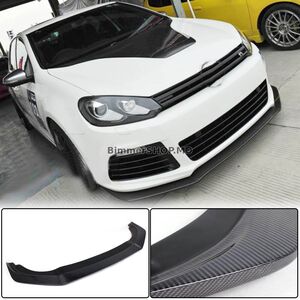 Накладка губа на передний бампер V2 для R HB 2010-2013 Карбон Volkswagen Golf 6