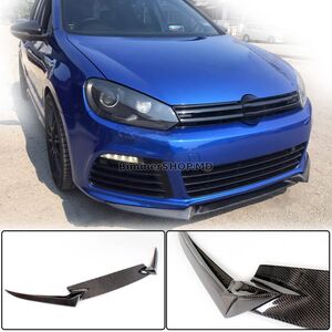 Накладка на передний бампер Lip V3 (для R HB 2010-2013, Карбон) Volkswagen Golf 6 2008-2014 гг.