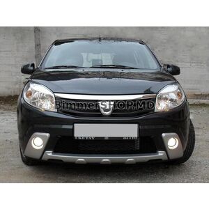 Накладки на передний бампер (3 шт., грунтованные) Renault Sandero 2007-2013 гг.