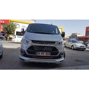 Накладка на передний бампер (2013-2017, грунтованная под покраску) Ford Custom 2013-2022 гг.