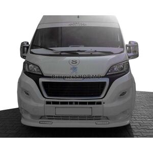 Передняя накладка 2014↗︎ (узкая с LED, под покраску) Peugeot Boxer 2006-2025 гг.