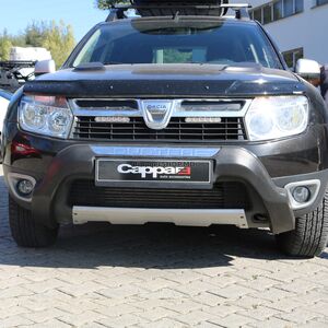 Накладка на передний бампер (ABS, серая) Renault Duster 2008–2017 гг.