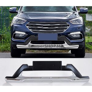 Накладки на передний и задний бампер (2016-2018) Hyundai Santa Fe 3 2012-2018 гг.