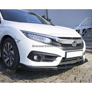 Передний лип-спойлер V1 (черный) Honda Civic Sedan X 2016-2021 гг.