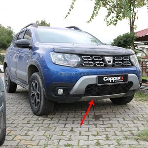 Нижняя Накладка Переднего Бампера (ABS, Серая) Renault Duster 2018-2024 гг.