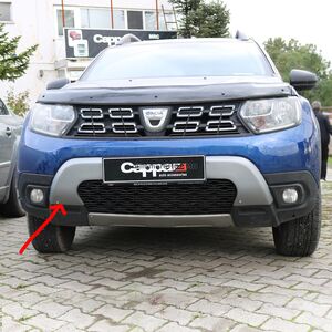 Верхняя накладка на передний бампер (ABS, серая) Renault Duster 2018-2024 гг.