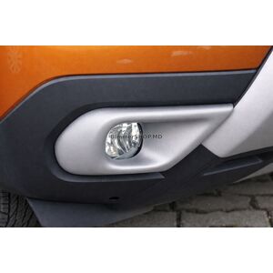 Накладки на противотуманные фары (ABS, серые) Renault Duster 2018-2024 гг.