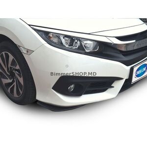 Флапсы на передний бампер (2 шт, черные) Honda Civic Sedan X 2016-2021 гг.