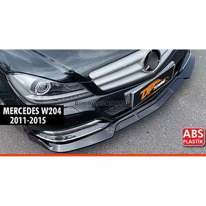 Передний Лип-Спойлер DPT V1 (2011-2015, Черный Глянец) Mercedes C-class W204 2007-2015 гг.