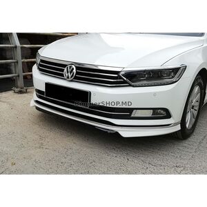Накладка на передний бампер DPT Lip (2015-2019 EU, под покраску) Volkswagen Passat B8 2015-2023 гг.