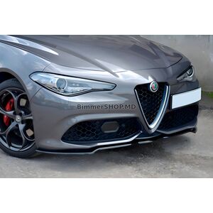 Передний лип-спойлер DPT (2016-2019, Черный Глянец) Alfa Romeo Giulia 2016-2022 гг.