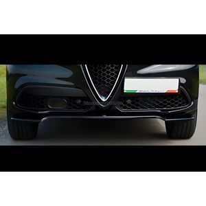 Передний лип-спойлер DPT V-1 (ABS, черный глянец) Alfa Romeo Stelvio 2016- гг.