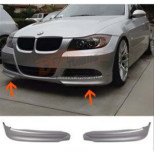 Передняя накладка Flap DPT (для E90 Base 2005-2008, Черный Глянец, 2 шт) BMW 3 серия E90/E91 2005-2011 гг.
