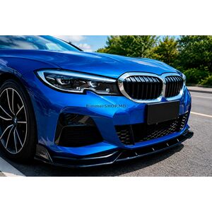 Передний лип-спойлер DPT (губа) V-2 (Для M Technic, Черный Глянец) BMW 3 серия G20/G21 2018- гг.