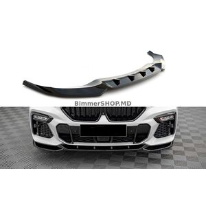 Передний сплиттер DPT V-1 (Для M, Черный Глянец) BMW X6 G06 2019–2027 гг.