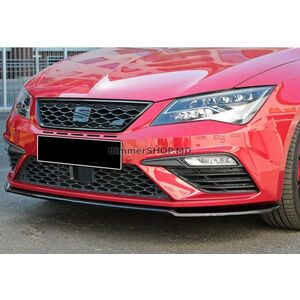 Передний сплиттер DPT (Cupra, 2017-2020, черный глянец) Seat Leon 2013-2020 гг.