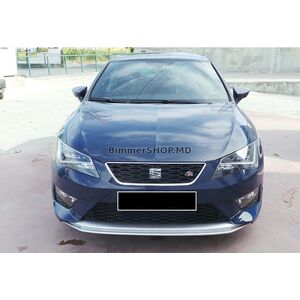 Передний лип-спойлер DPT V-2 (2013-2016, Черный Глянец) Seat Leon 2013-2020 гг.