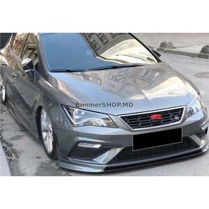 Передний лип-спойлер DPT V-2 (2017-2020, Черный Глянец) Seat Leon 2013-2020 гг.