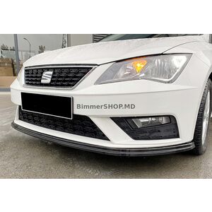 Передний сплиттер DPT V-4 (2017-2020, Черный Глянец) Seat Leon 2013-2020 гг.