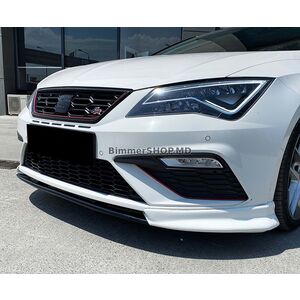 Передний лип-спойлер DPT V-3 (2013-2016, Черный Глянец) Seat Leon 2013-2020 гг.