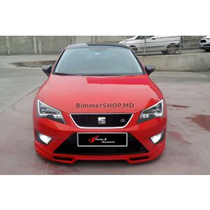 Передний лип DPT V-4 (2013-2016, Черный Глянец) Seat Leon 2013-2020 гг.