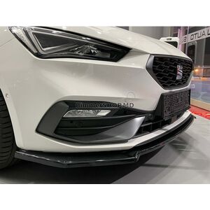 Передний лип DPT V-2 (Черный Глянец) Seat Leon 2020- гг.