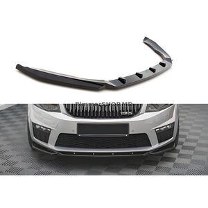 Передний лип-спойлер DPT V-2 (для RS, 2013-2017, черный глянец) Skoda Octavia III A7 2013-2019 гг.