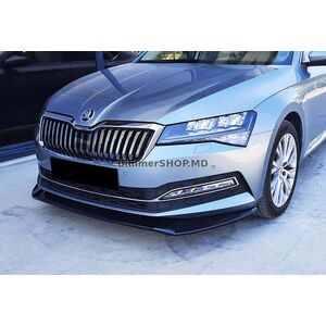 Передний сплиттер DPT V-3 (2015-2020, Черный Глянец) Skoda Superb 2015-2024 гг.